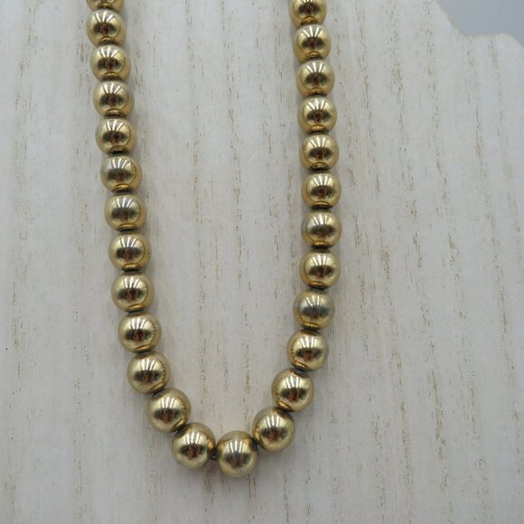 Monet Necklace 15" Gold Tone Beads Choker Extender Chain Hook Closure Vintage - Picture 1 of 7